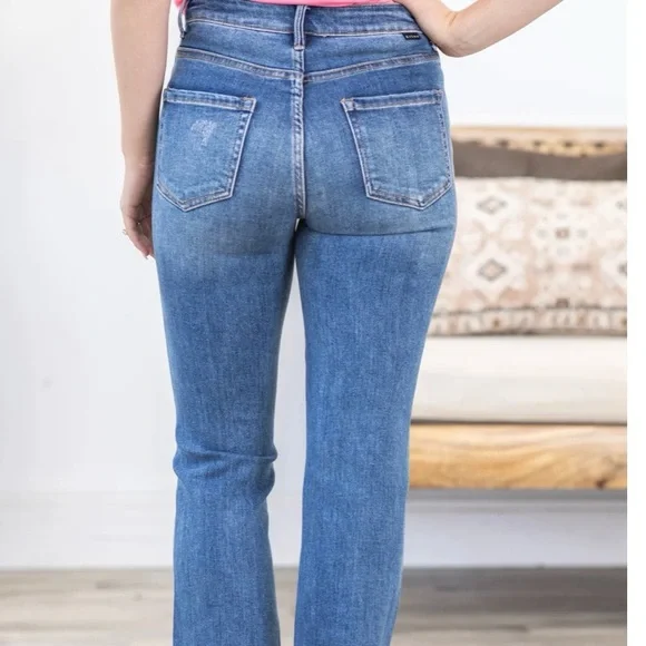 RISEN High Rise Button Fly Ankle Straight Leg. Size 5 /27” - Picture 6 of 16